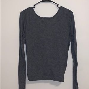 Workout shirt open back